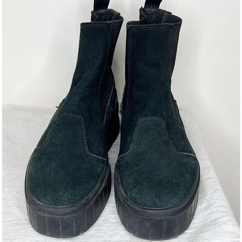 PUMA Mayze Platform Chelsea Boot Black Suede Size 8 - Picture 3 of 11